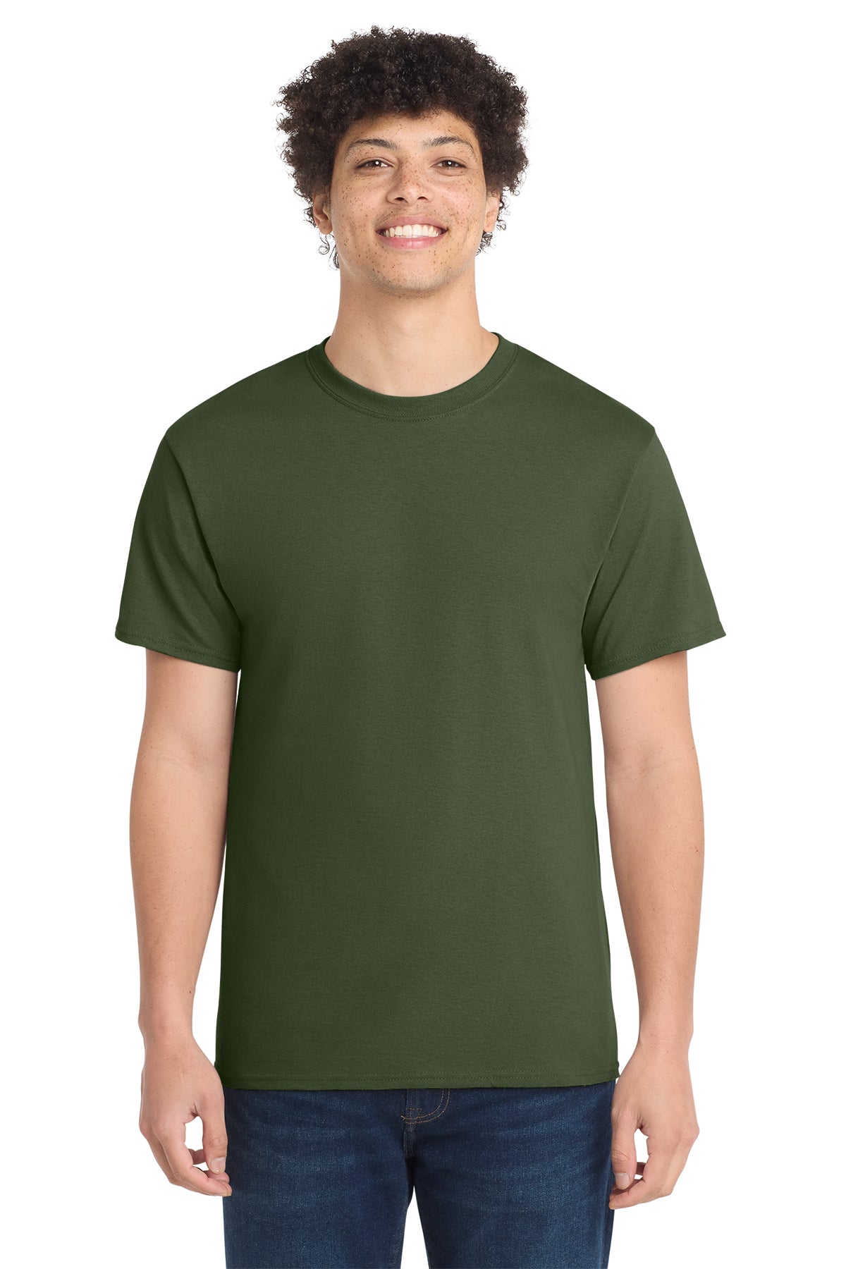 Port & Co PC54 Core Cotton Tee in Olive