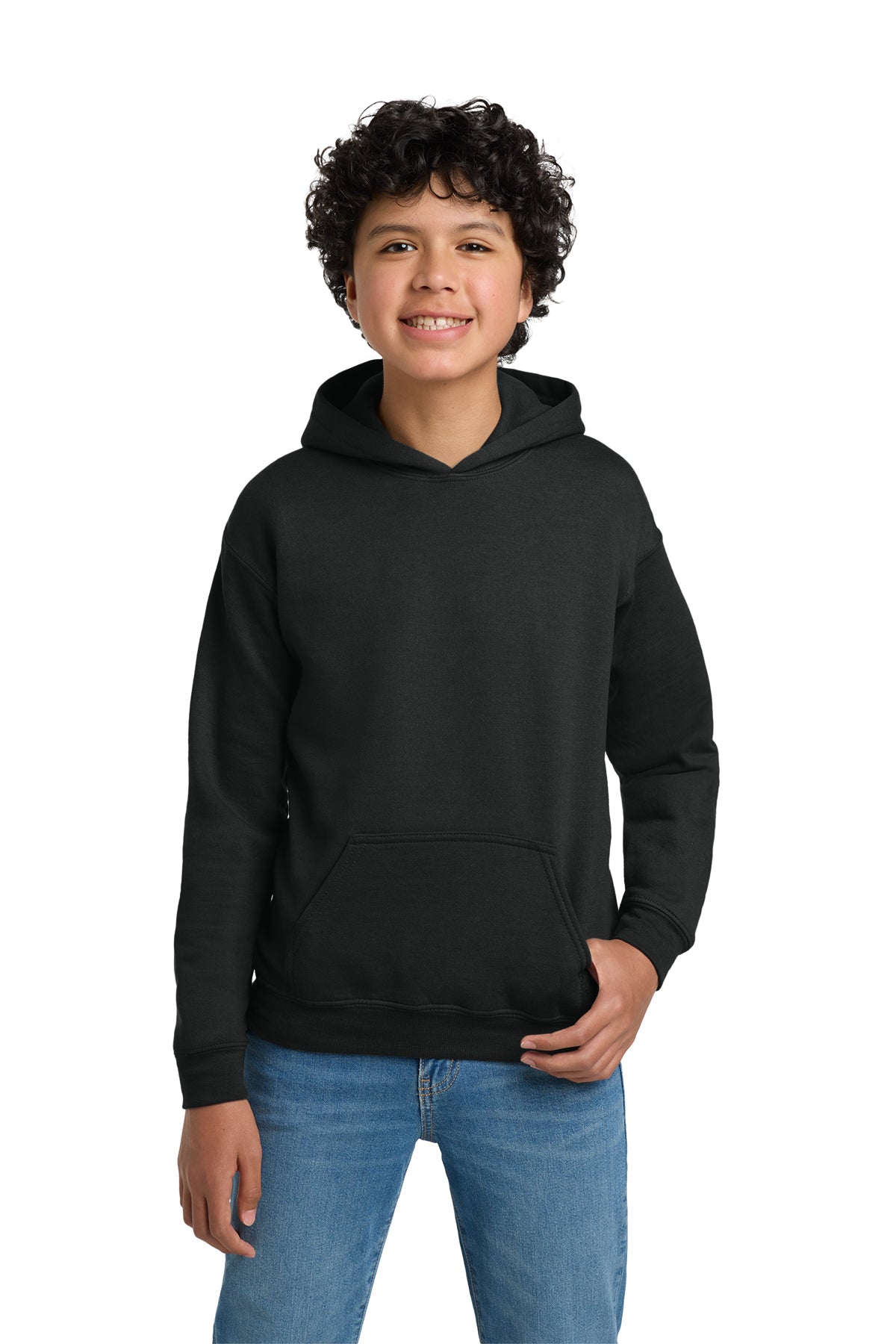 Gildan 18500B Youth Heavy Blend Hooded Sweatshirt in Black