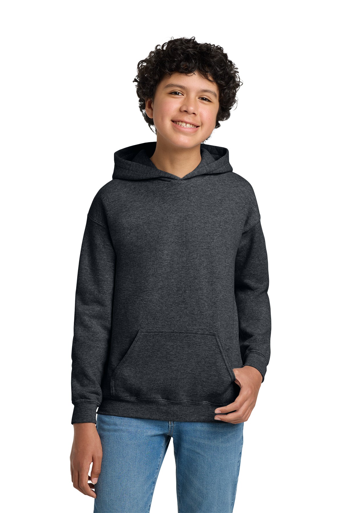 Gildan® 18500B Youth Heavy Blend™ Hooded Sweatshirt - Dark Heather