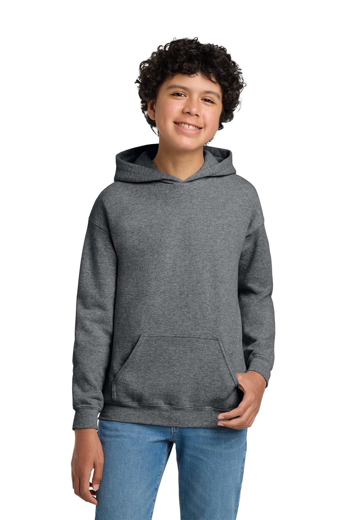 Gildan® 18500B Youth Heavy Blend™ Hooded Sweatshirt - Graphite Heather