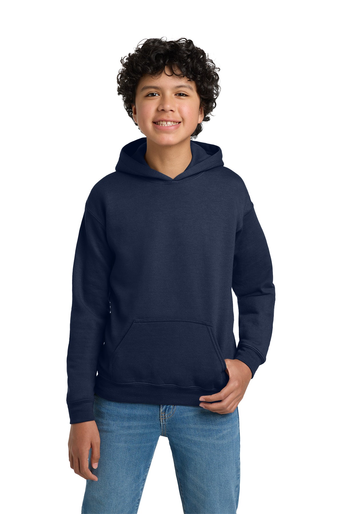 Gildan 18500B Youth Heavy Blend Hooded Sweatshirt in Navy