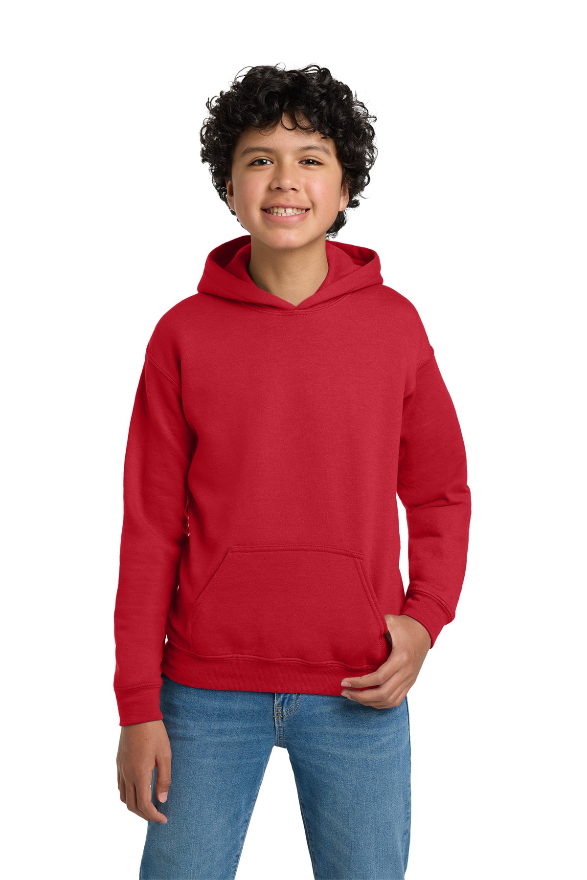 Gildan 18500B Youth Heavy Blend Hooded Sweatshirt in Red