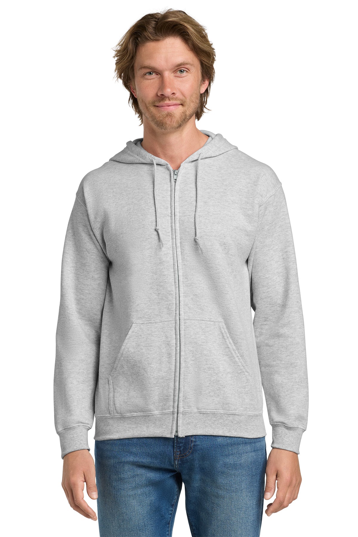 Gildan® 18600 Heavy Blend™ Full-Zip Hooded Sweatshirt - Ash
