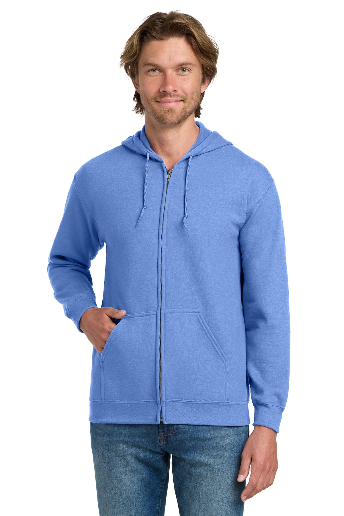 Gildan® 18600 Heavy Blend™ Full-Zip Hooded Sweatshirt - Carolina Blue