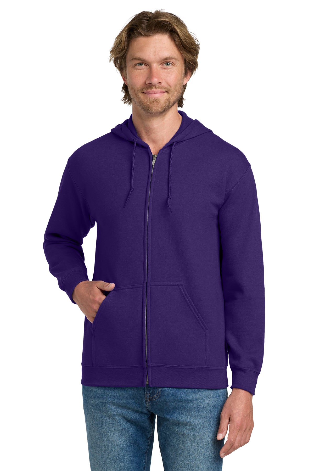 Gildan® 18600 Heavy Blend™ Full-Zip Hooded Sweatshirt - Purple