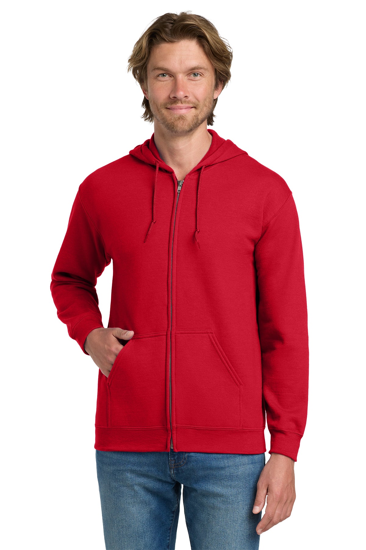 Gildan® 18600 Heavy Blend™ Full-Zip Hooded Sweatshirt - Red