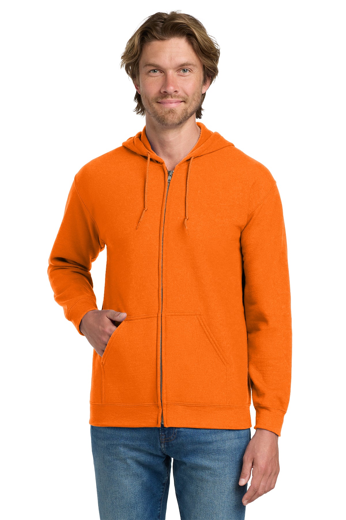 Gildan® 18600 Heavy Blend™ Full-Zip Hooded Sweatshirt - S. Orange