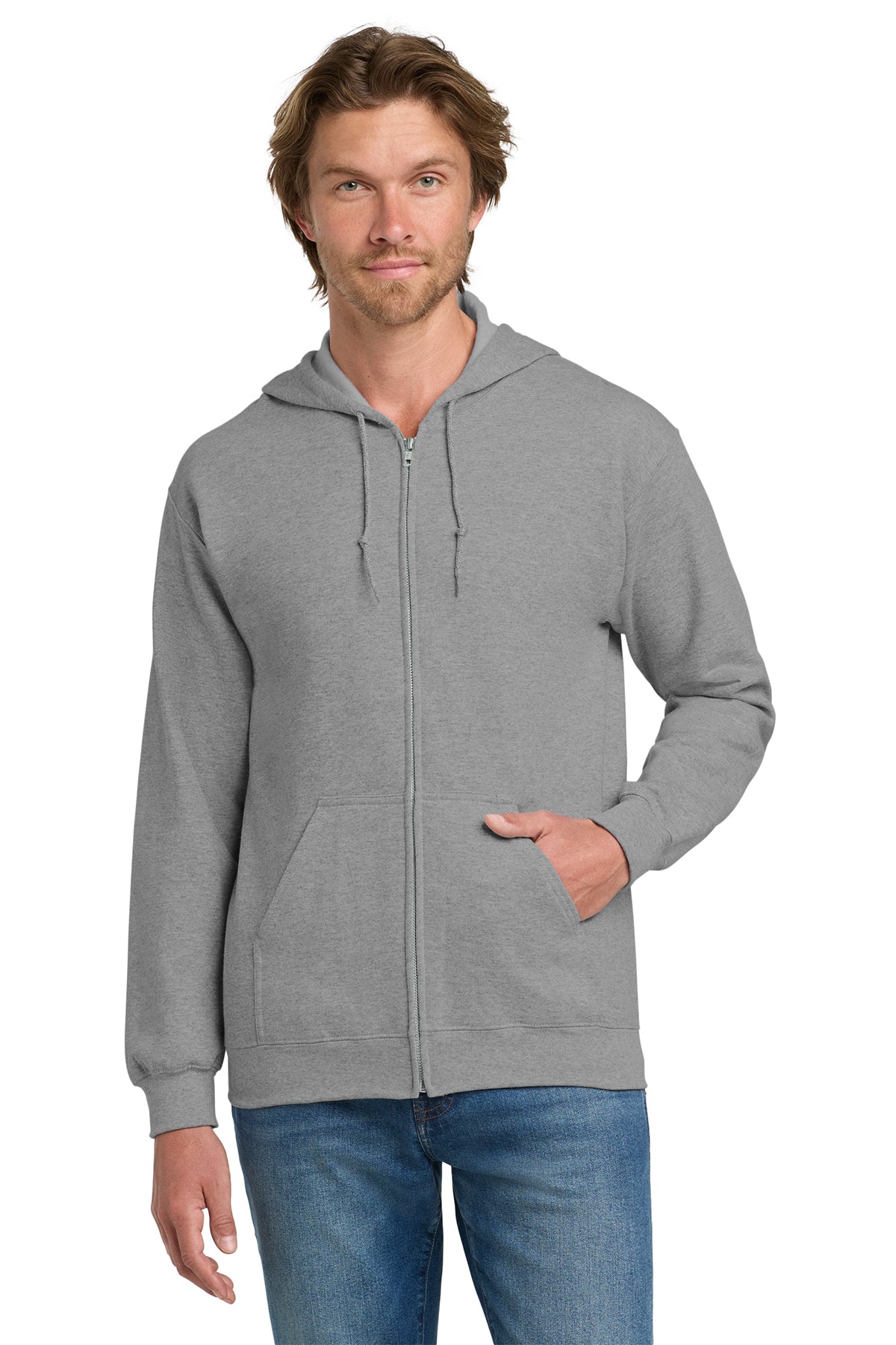 Gildan® 18600 Heavy Blend™ Full-Zip Hooded Sweatshirt - Sport Grey