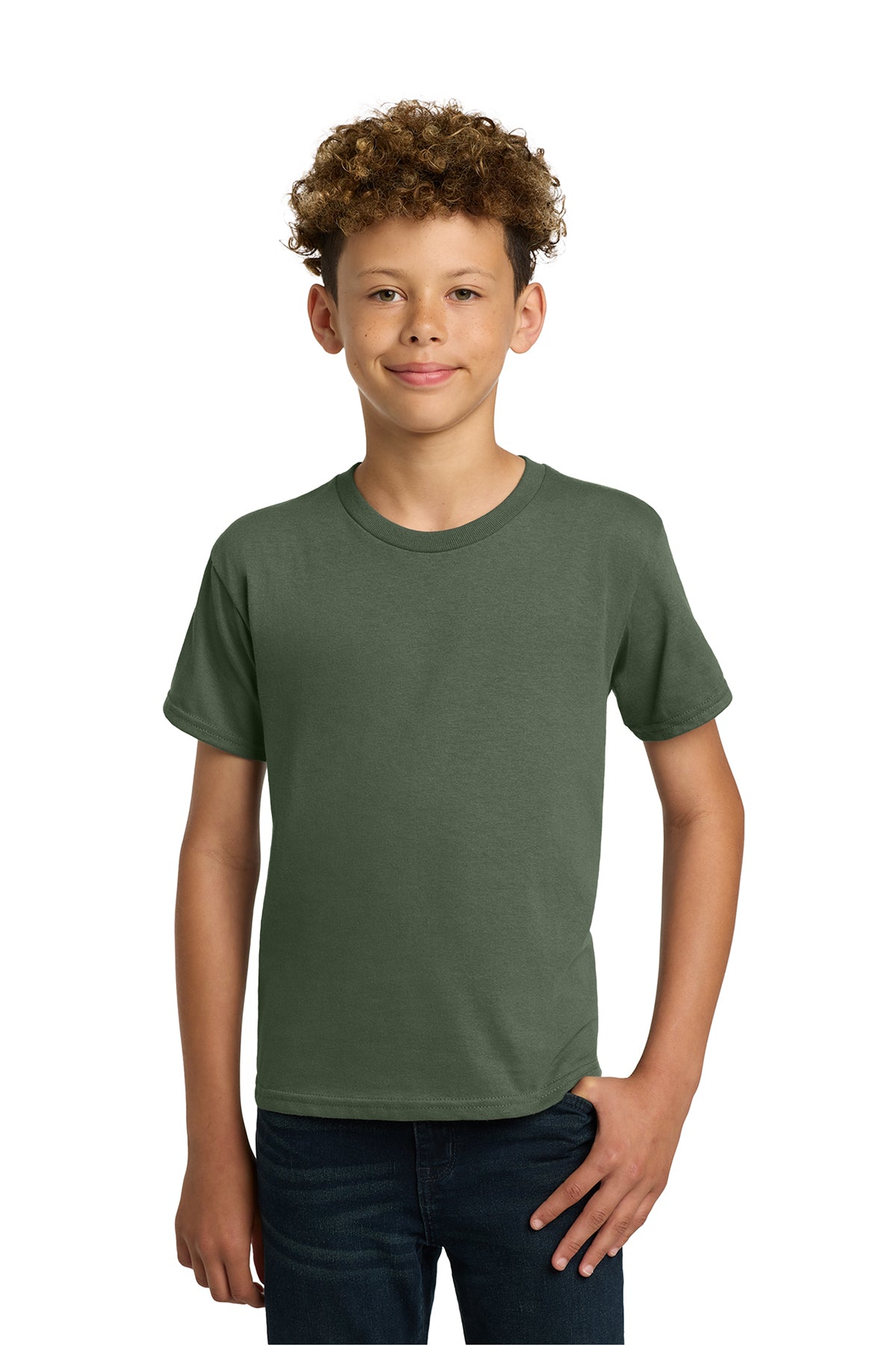 Gildan 5000B Youth Heavy Cotton 100% Cotton T-Shirt in Military Green