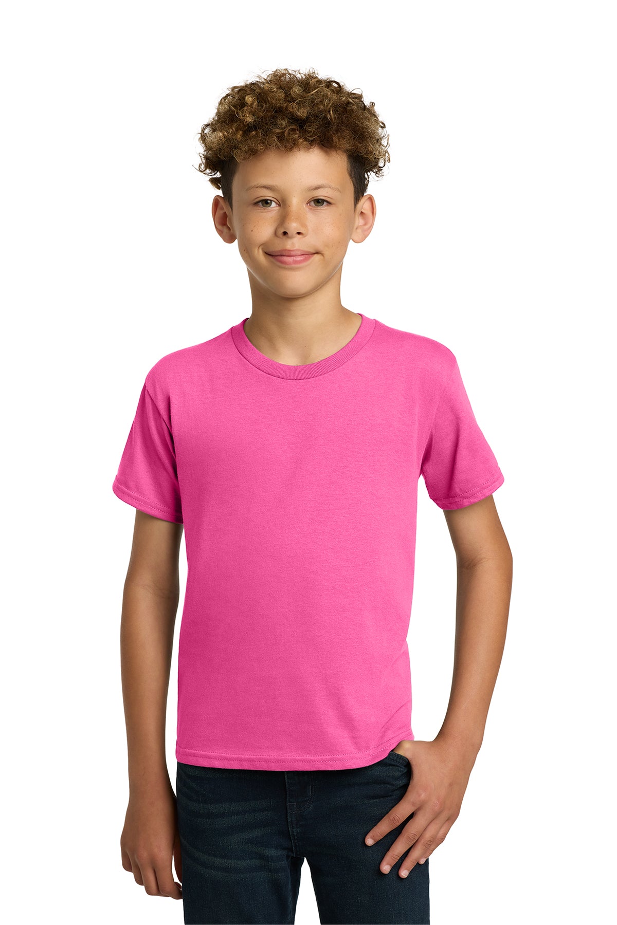 Gildan® 5000B Youth Heavy Cotton™ 100% Cotton T-Shirt - Safety Pink