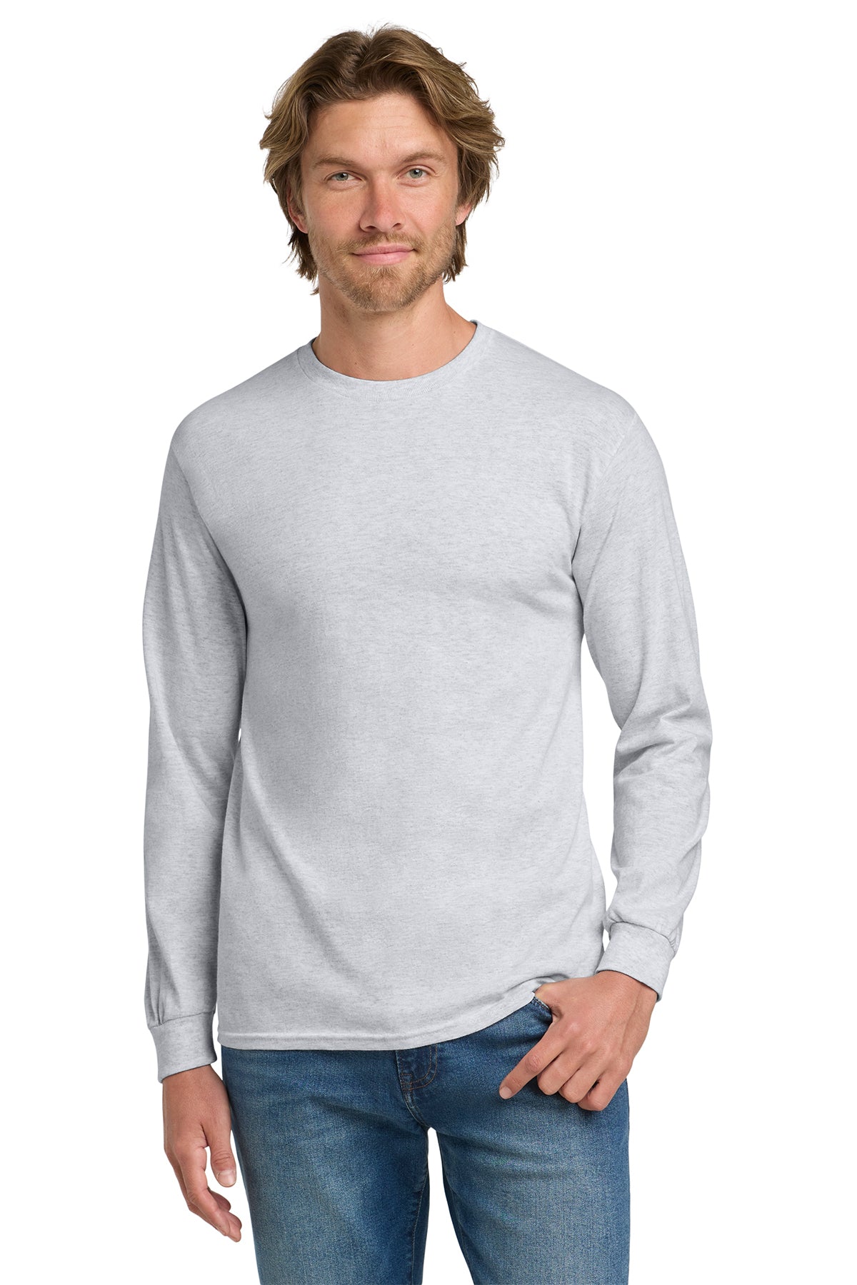 Gildan® 5400 Heavy Cotton™ 100% Cotton Long Sleeve T-Shirt - Ash