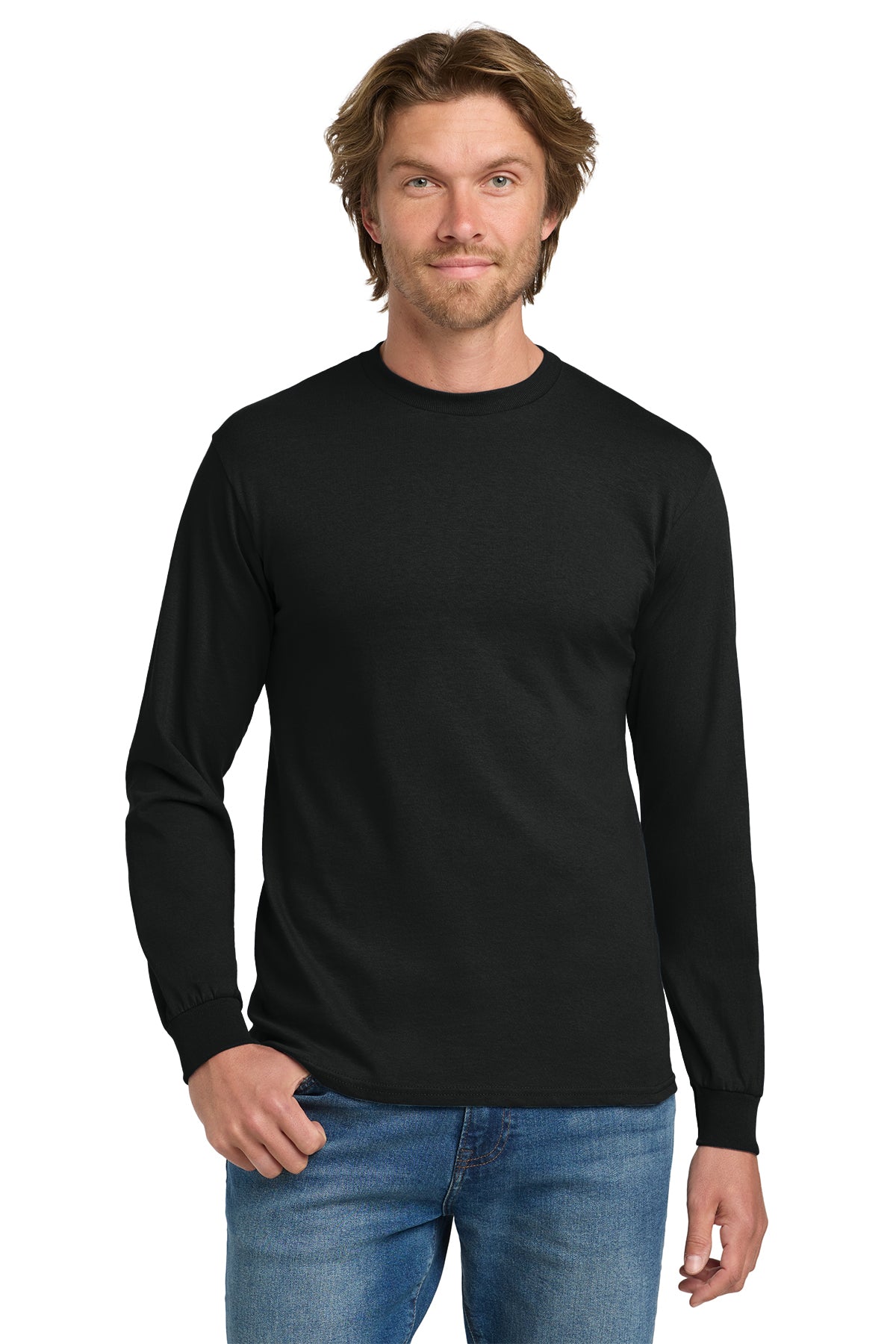Gildan® 5400 Heavy Cotton™ 100% Cotton Long Sleeve T-Shirt - Black