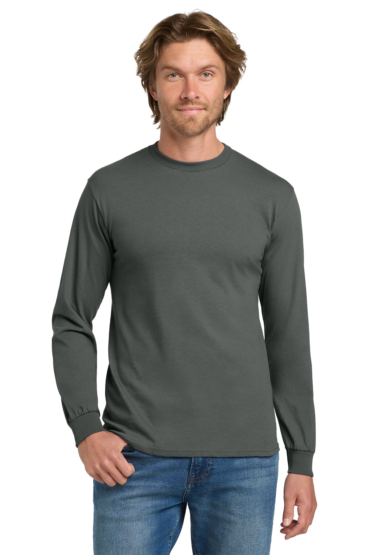 Gildan® 5400 Heavy Cotton™ 100% Cotton Long Sleeve T-Shirt - Charcoal