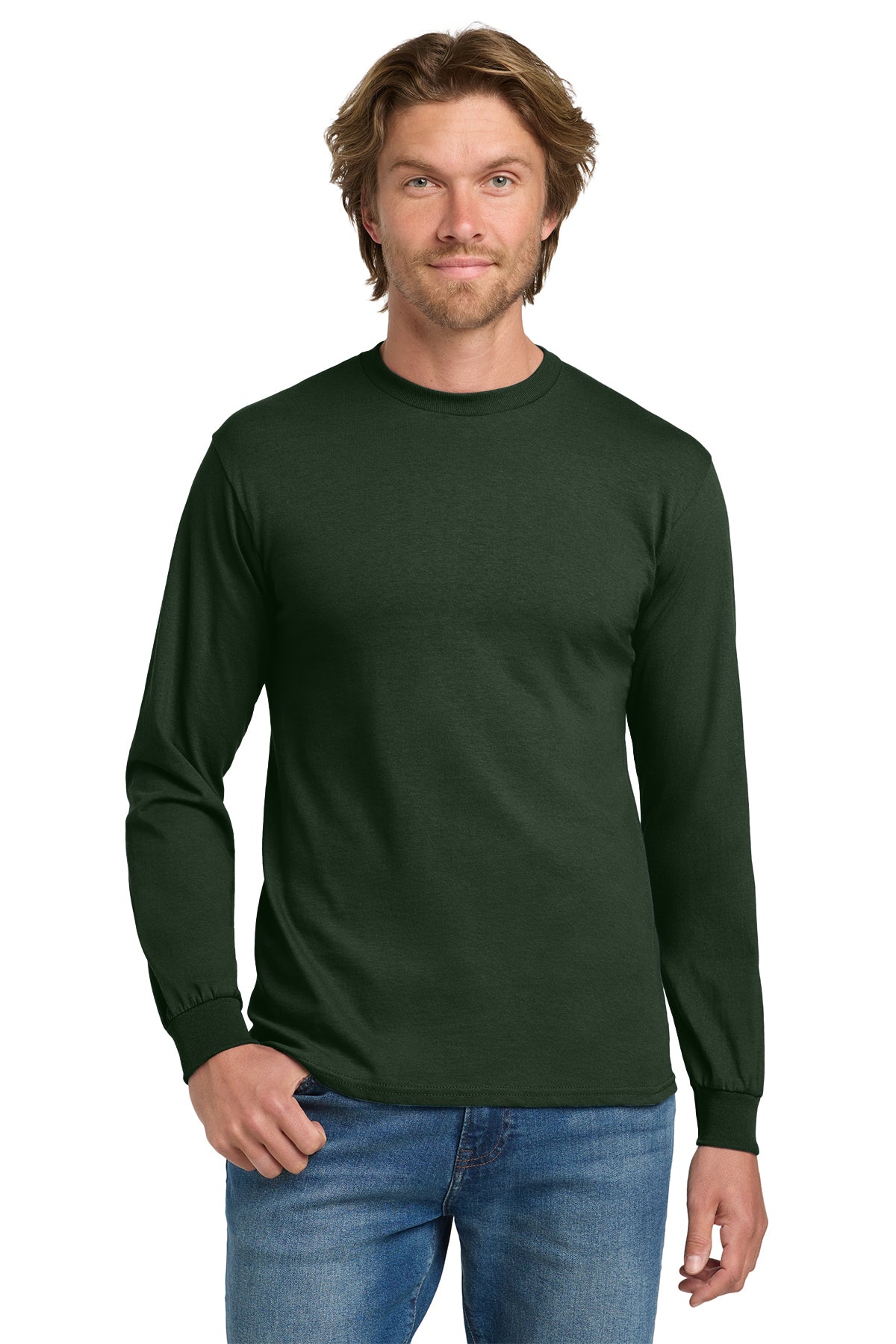 Gildan® 5400 Heavy Cotton™ 100% Cotton Long Sleeve T-Shirt - Forest