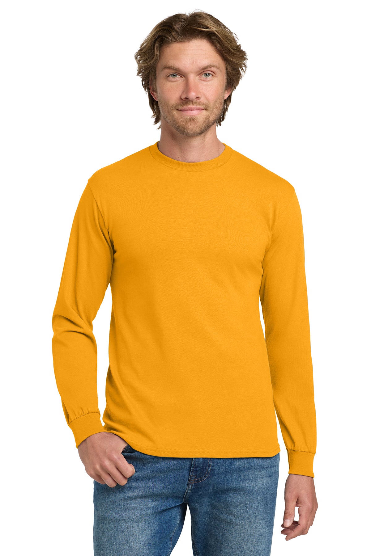 Gildan® 5400 Heavy Cotton™ 100% Cotton Long Sleeve T-Shirt - Gold
