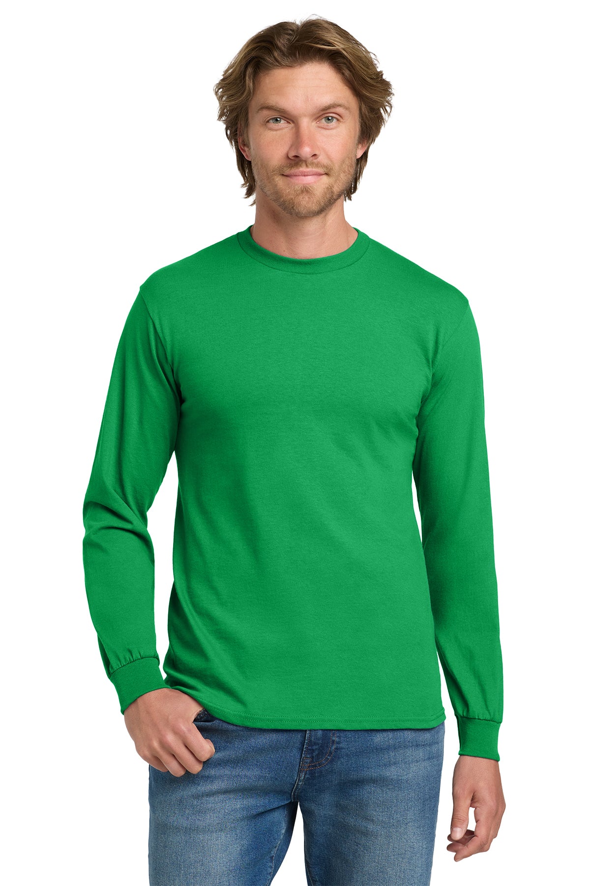 Gildan® 5400 Heavy Cotton™ 100% Cotton Long Sleeve T-Shirt - Irish Green