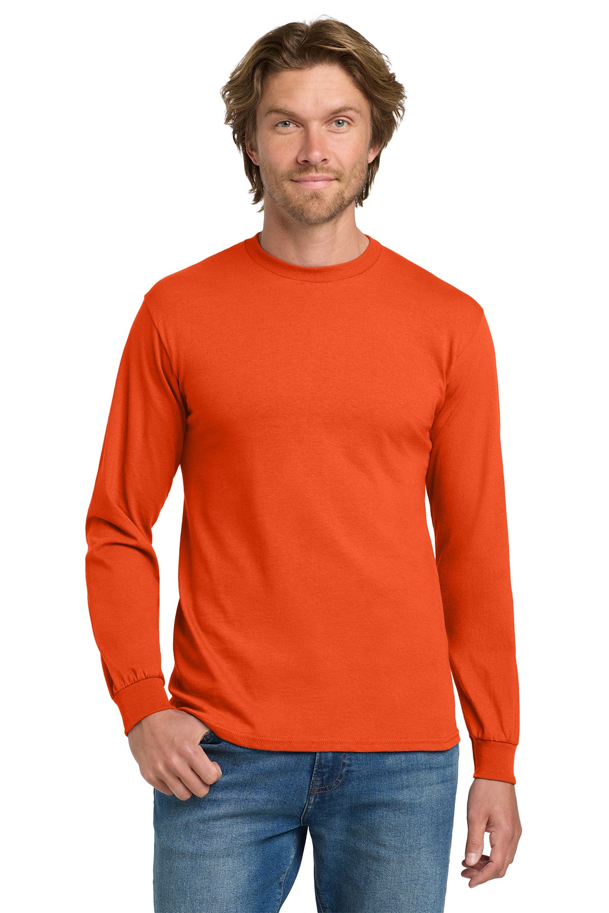 Gildan® 5400 Heavy Cotton™ 100% Cotton Long Sleeve T-Shirt - Orange