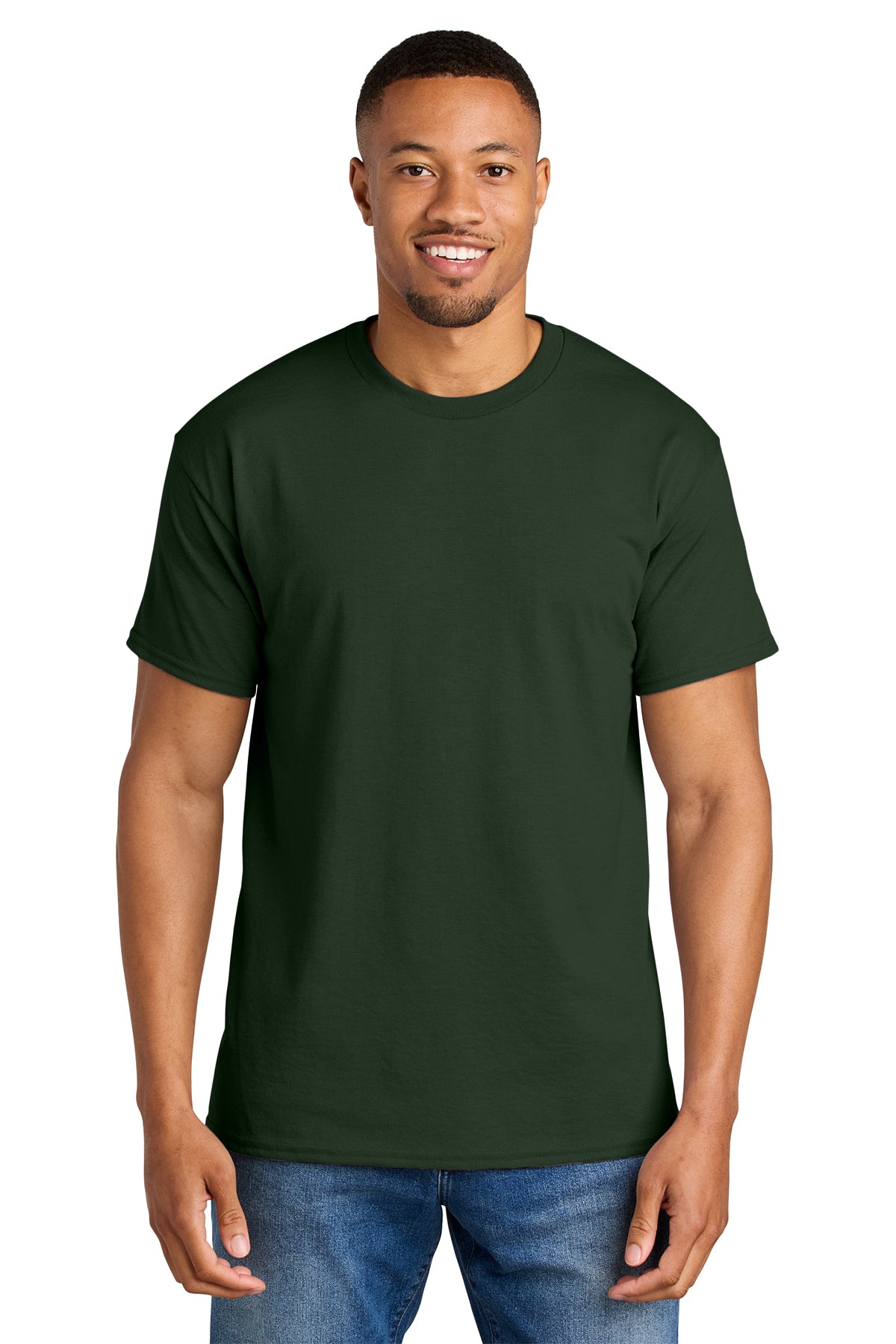 Gildan 8000 DryBlend 50 Cotton/50 Poly T-Shirt in Forest Green