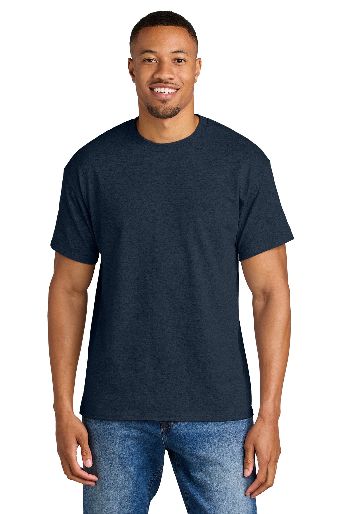 Gildan® 8000 DryBlend® 50 Cotton/50 Poly T-Shirt - Heather Dark Navy