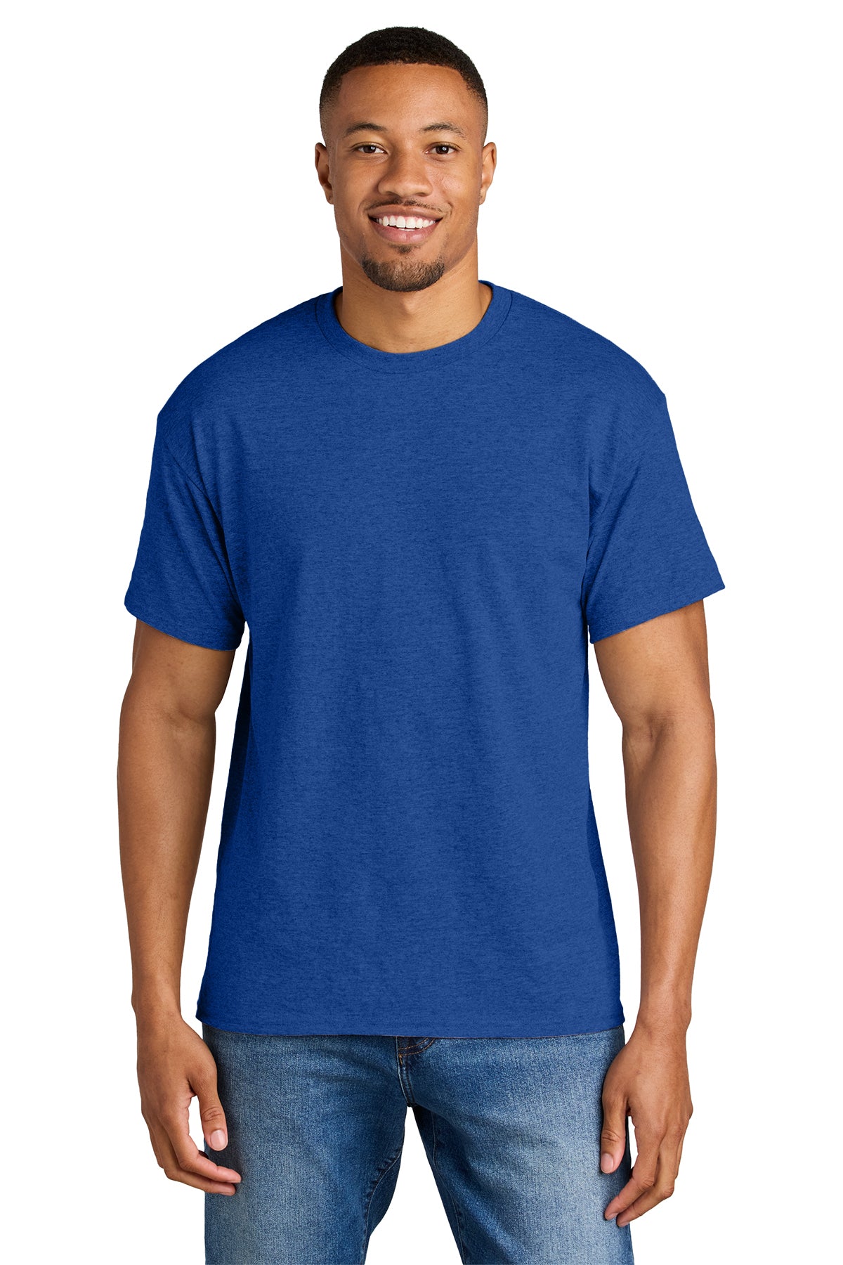 Gildan® 8000 DryBlend® 50 Cotton/50 Poly T-Shirt - Heather Deep Royal