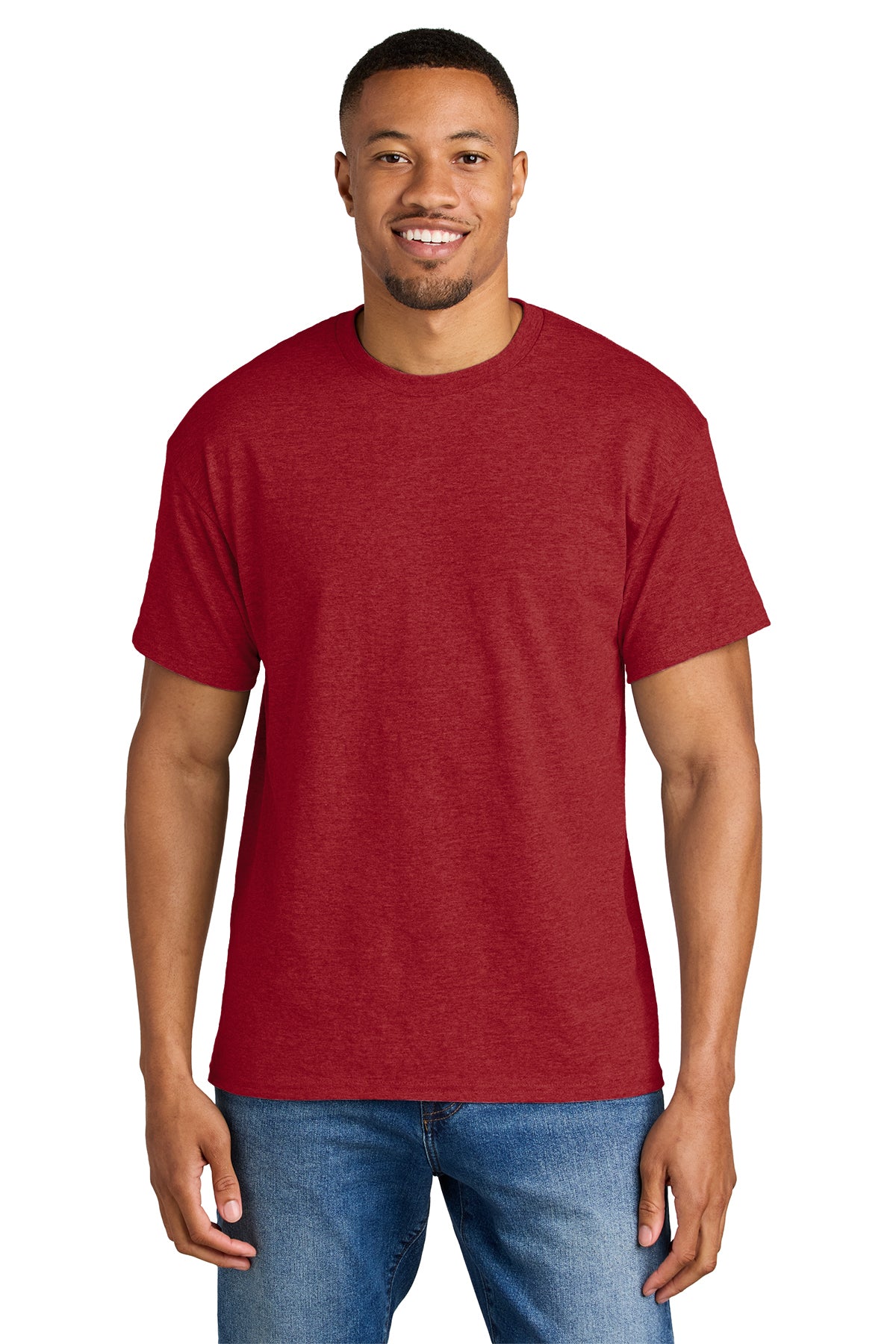 Gildan® 8000 DryBlend® 50 Cotton/50 Poly T-Shirt - Heather Scarlet Red