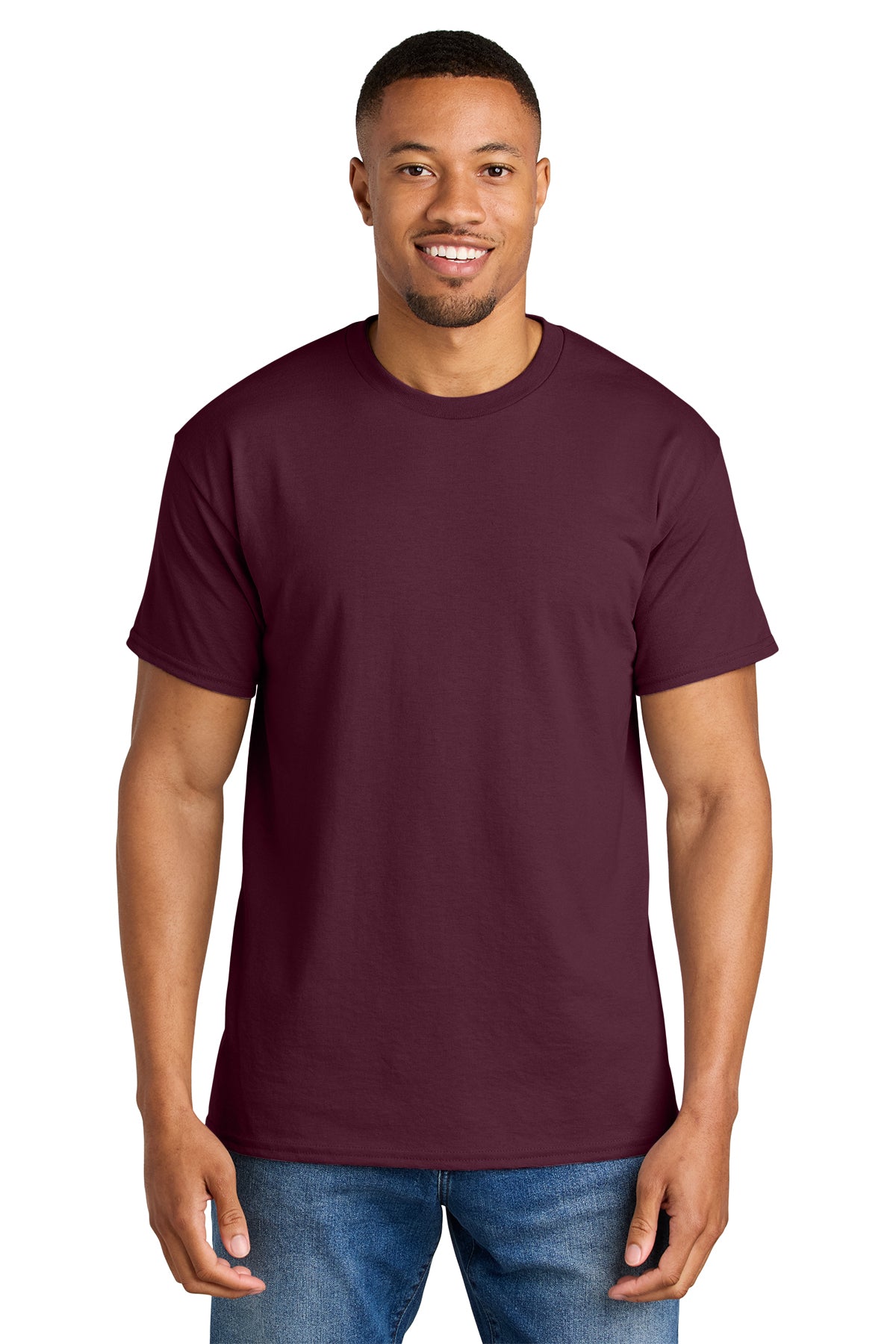 Gildan 8000 DryBlend 50 Cotton/50 Poly T-Shirt in Maroon