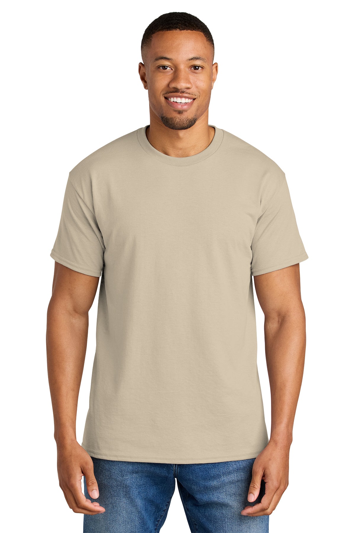 Gildan 8000 DryBlend 50 Cotton/50 Poly T-Shirt in Sand