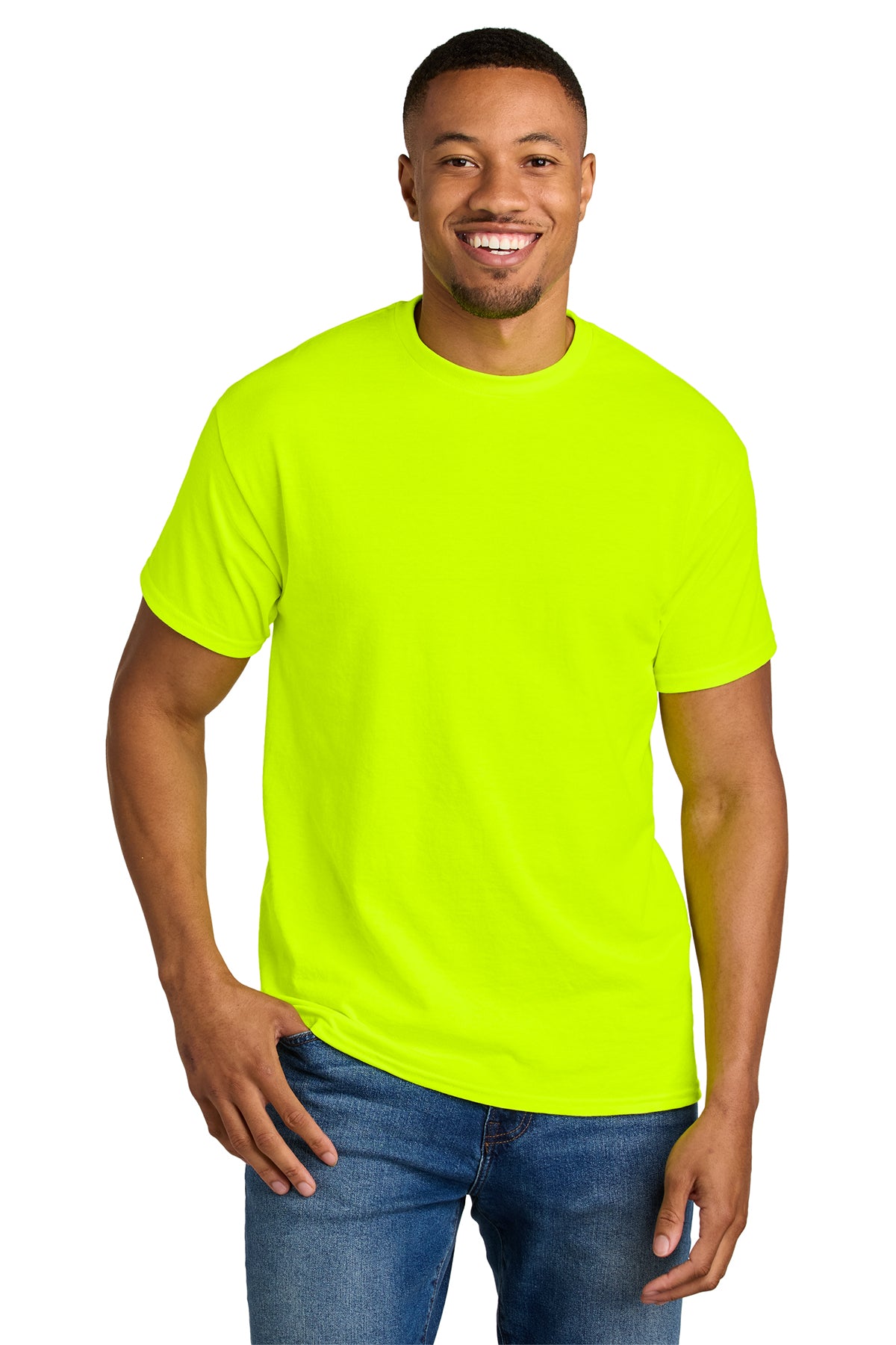 Gildan® 8000 DryBlend® 50 Cotton/50 Poly T-Shirt - Safety Green