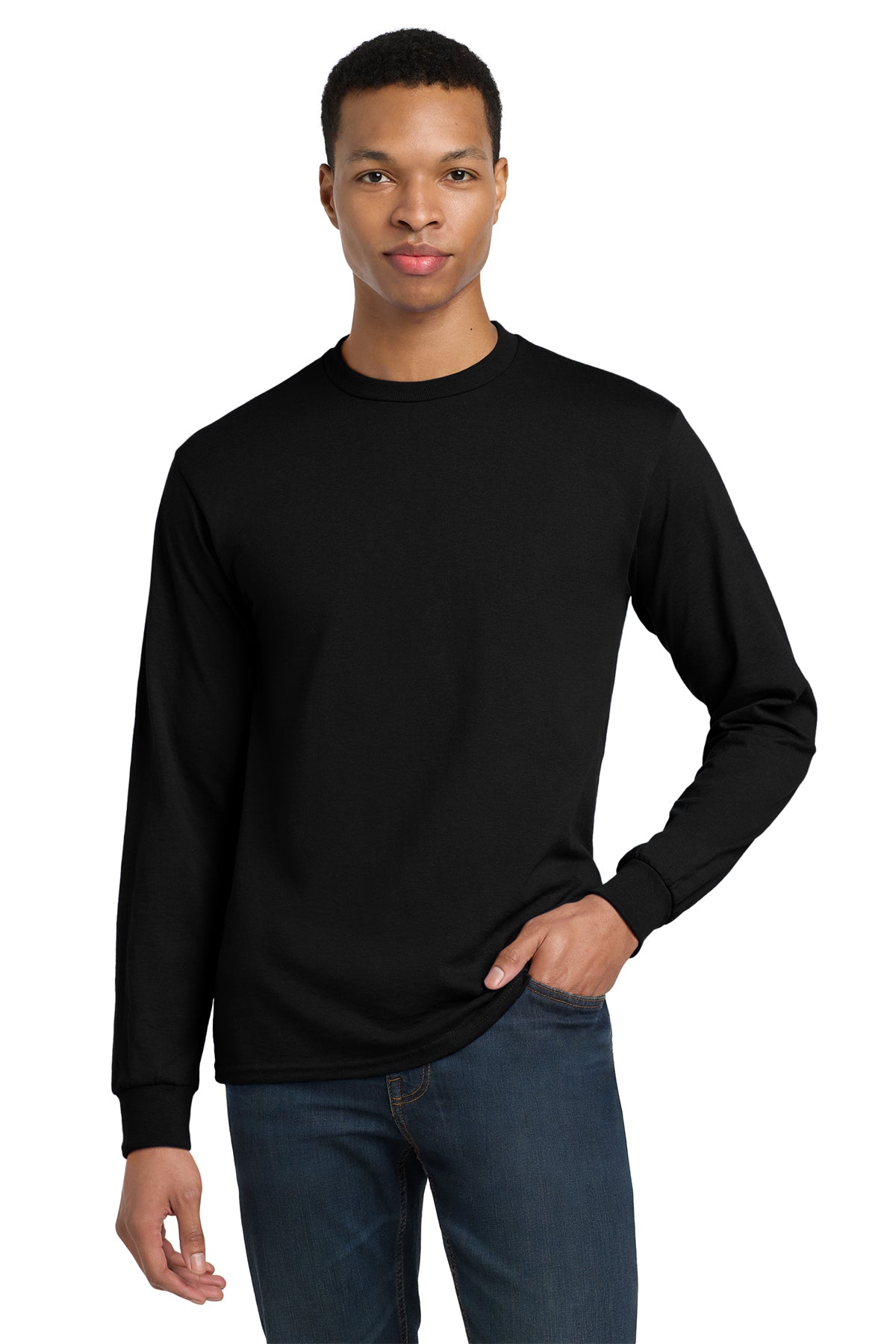 Gildan 8400 DryBlend 50 Cotton/50 Poly Long Sleeve T-Shirt in Black