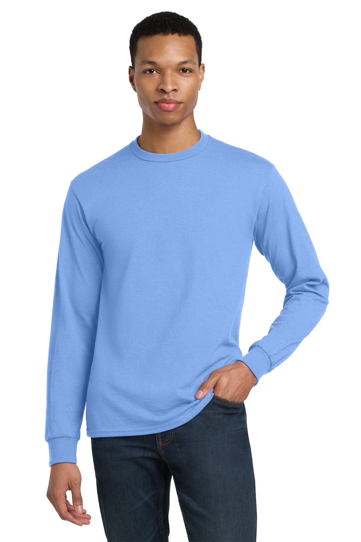 Gildan® 8400 DryBlend® 50 Cotton/50 Poly Long Sleeve T-Shirt - Carolina Blue