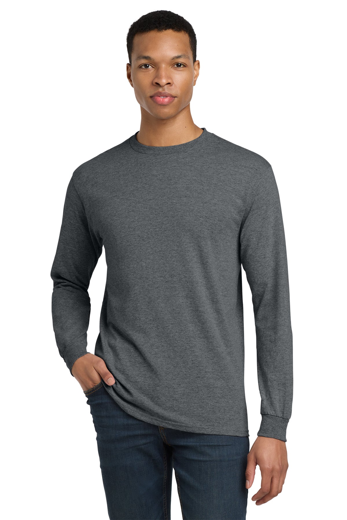 Gildan® 8400 DryBlend® 50 Cotton/50 Poly Long Sleeve T-Shirt - Dark Heather