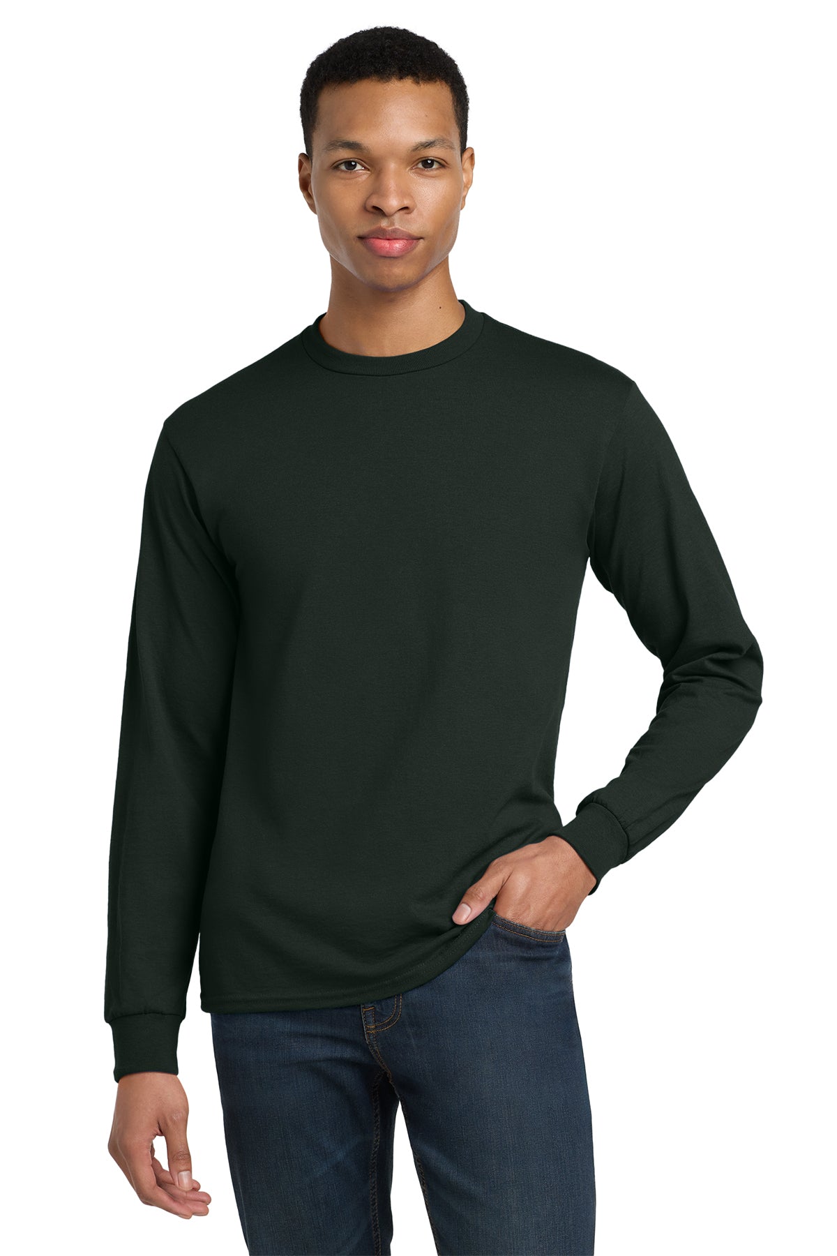 Gildan® 8400 DryBlend® 50 Cotton/50 Poly Long Sleeve T-Shirt - Forest Green