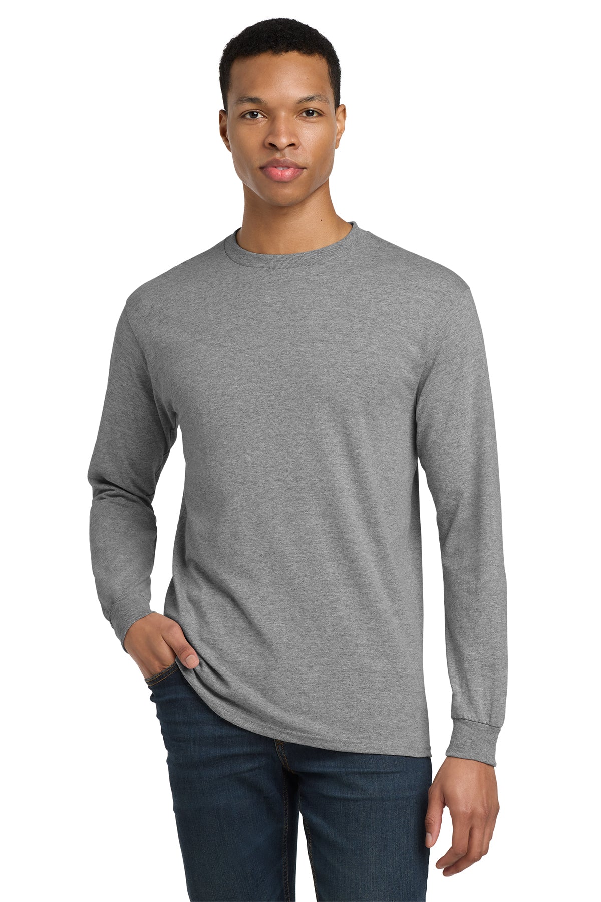 Gildan® 8400 DryBlend® 50 Cotton/50 Poly Long Sleeve T-Shirt - Graphite Heather