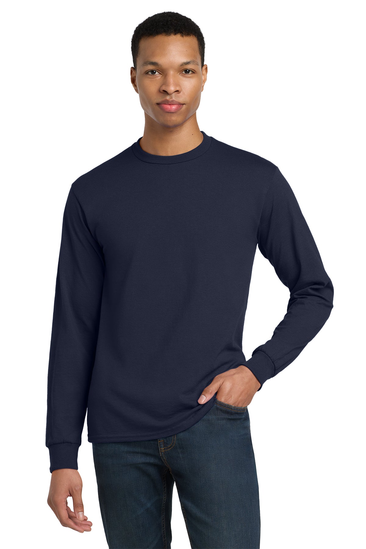 Gildan® 8400 DryBlend® 50 Cotton/50 Poly Long Sleeve T-Shirt - Navy