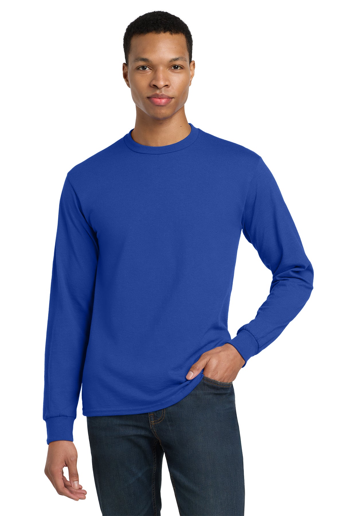 Gildan 8400 DryBlend 50 Cotton/50 Poly Long Sleeve T-Shirt in Royal