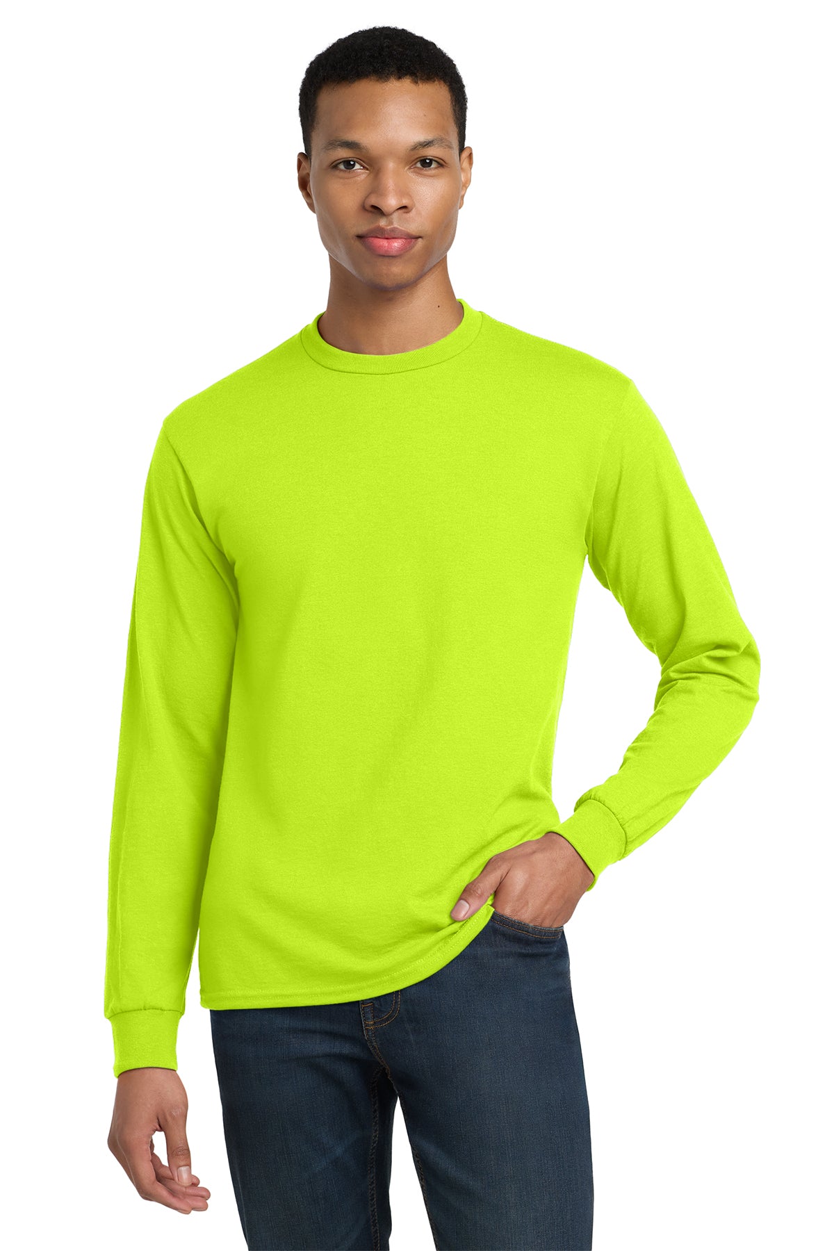 Gildan® 8400 DryBlend® 50 Cotton/50 Poly Long Sleeve T-Shirt - Safety Green