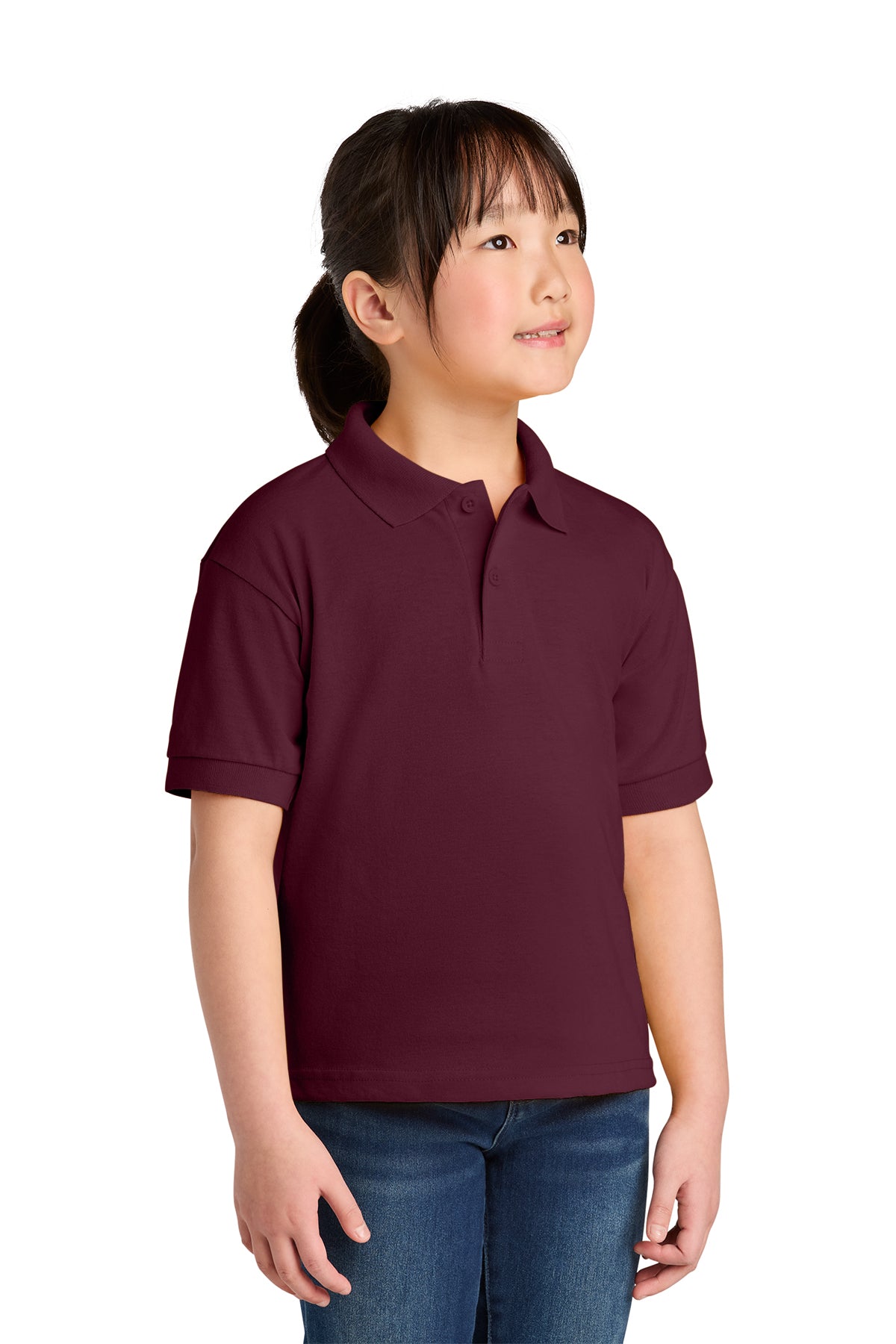 Gildan 8800B Youth DryBlend 6-Ounce Jersey Knit Sport Shirt in Maroon