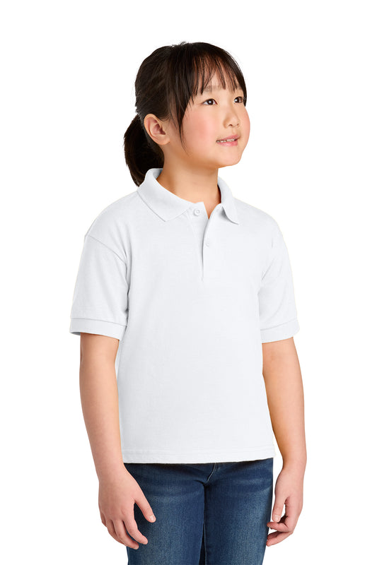 Gildan 8800B Youth DryBlend 6-Ounce Jersey Knit Sport Shirt in White