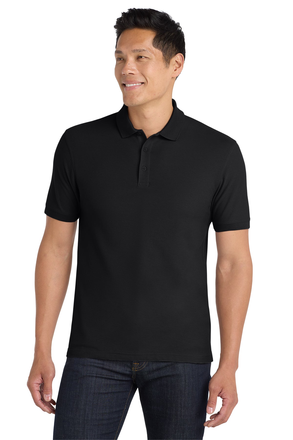 Port Authority K100 Core Classic Pique Polo in Deep Black