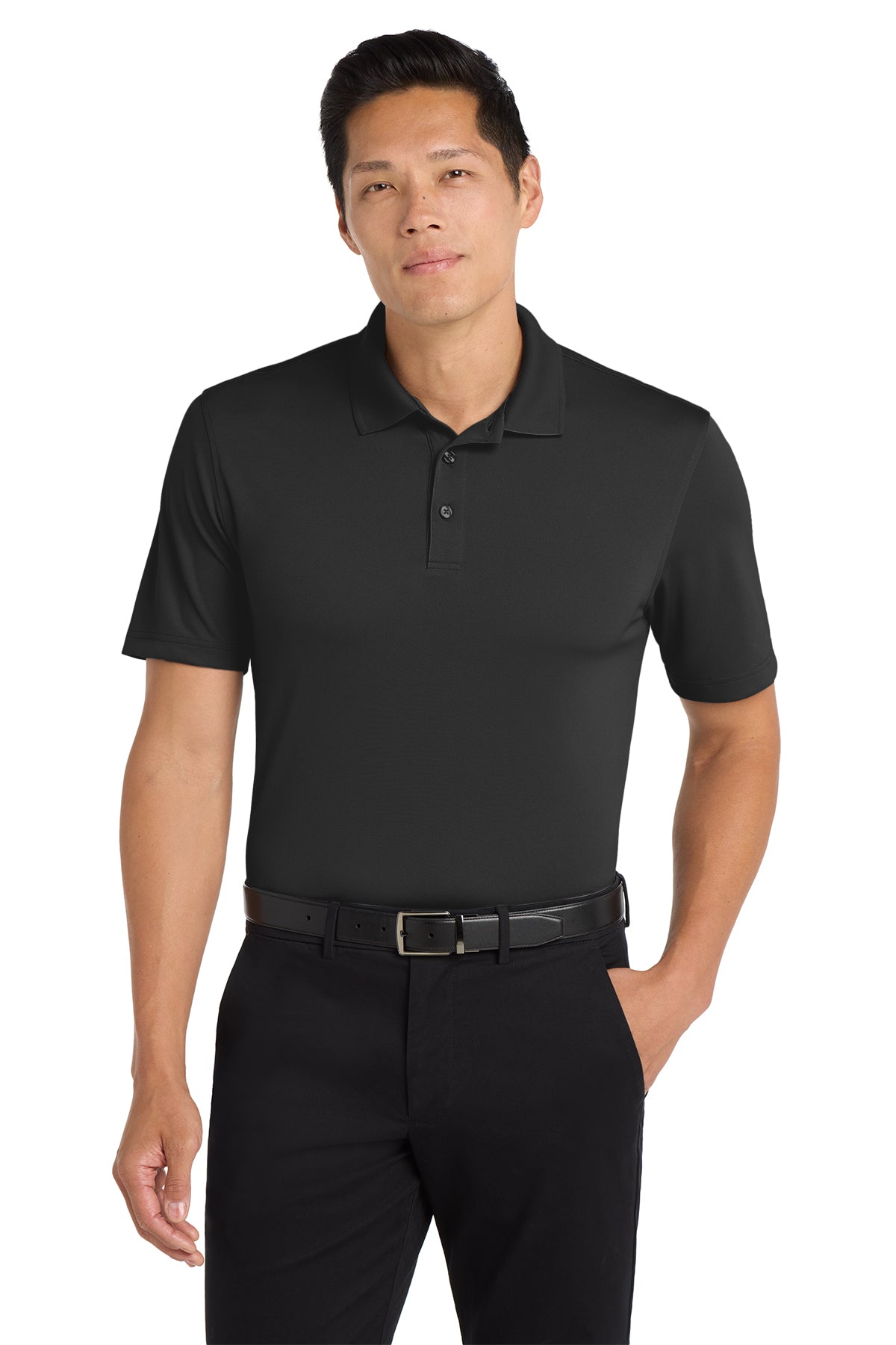 Port Authority K110 Dry Zone UV Micro-Mesh Polo in Deep Black
