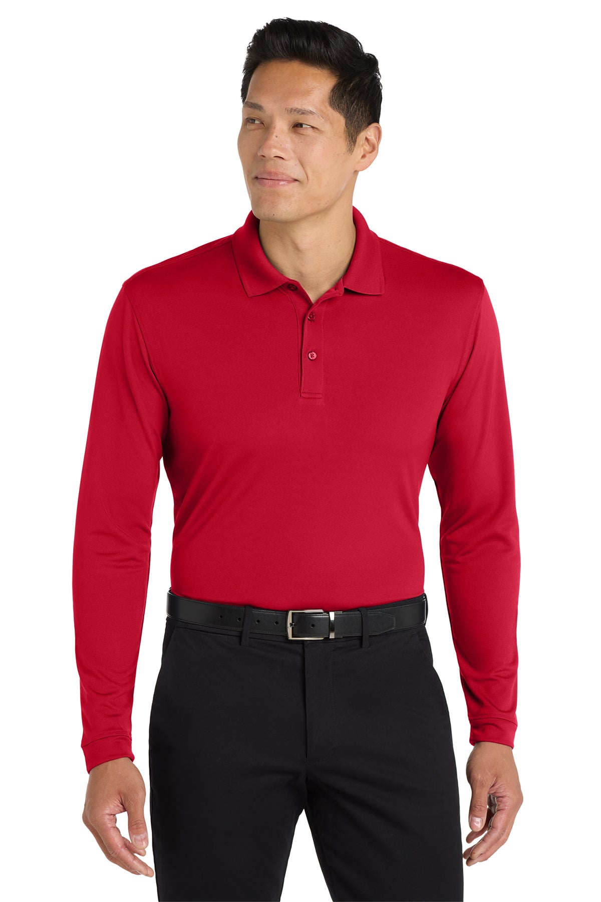 Port Authority® K110LS Dry Zone® UV Micro-Mesh Long Sleeve Polo - Rich Red