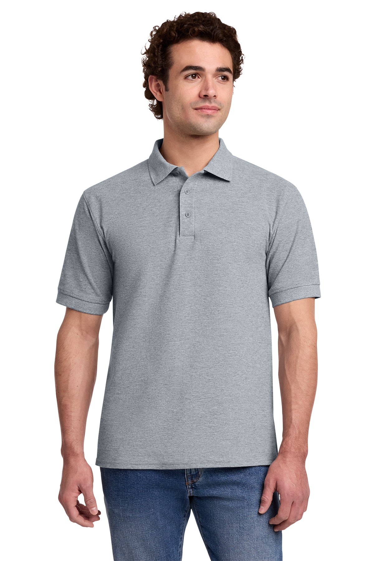 Port & Co KP155 Core Blend Pique Polo in Athletic Heather