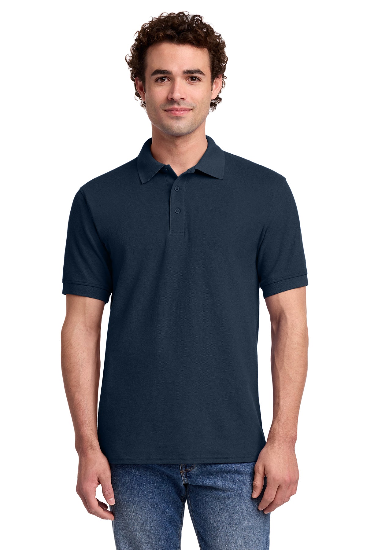 Port & Co KP155 Core Blend Pique Polo in Deep Navy