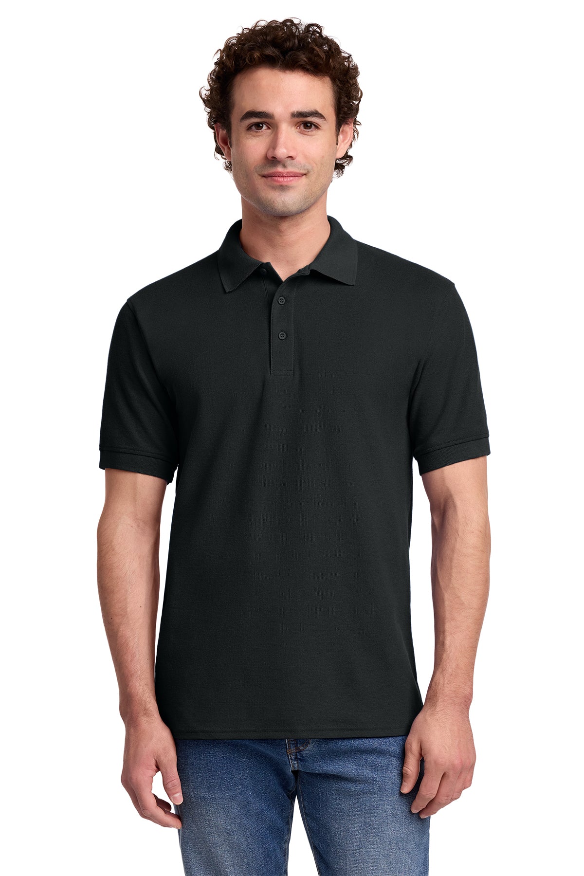 Port & Co KP155 Core Blend Pique Polo in Jet Black