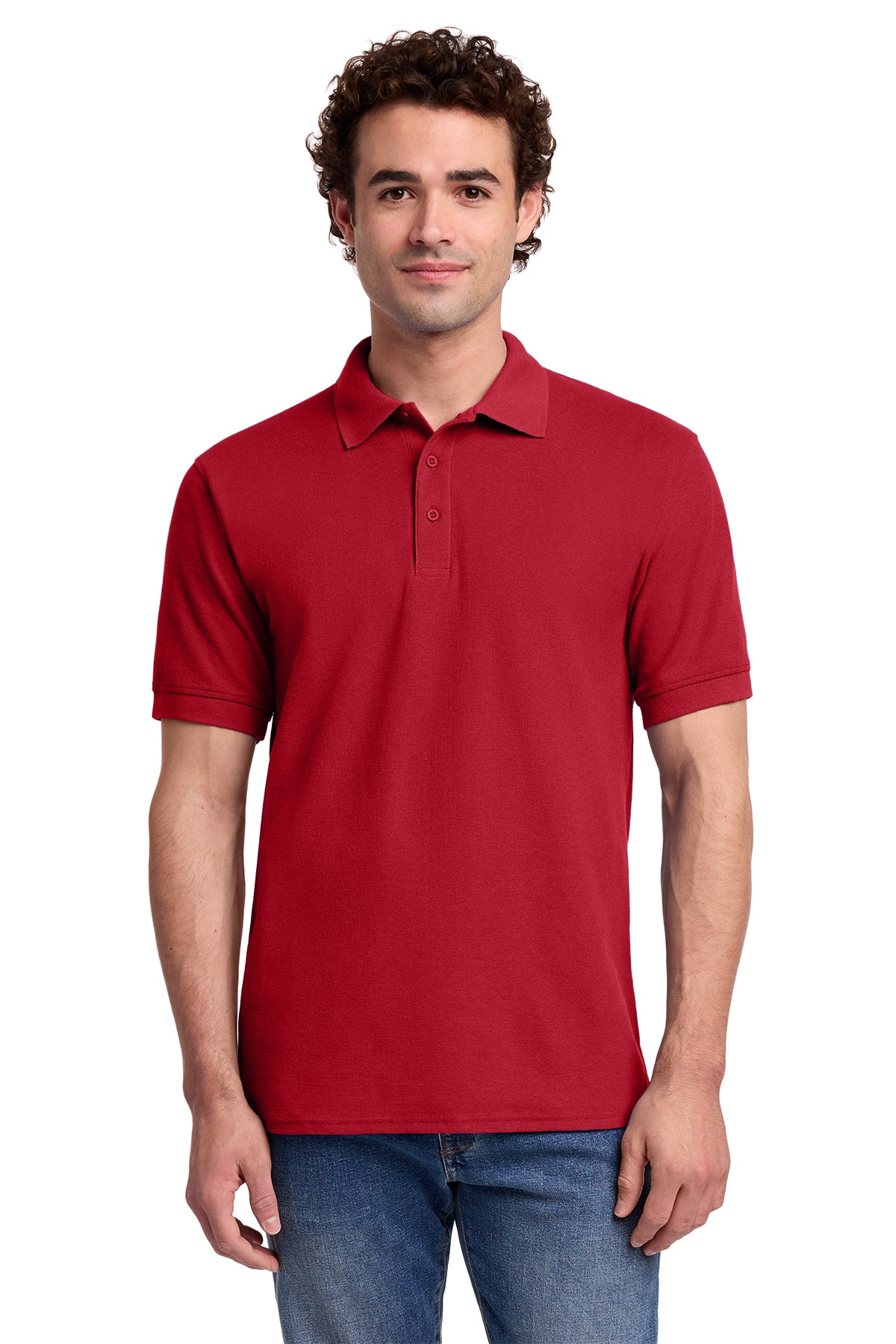 Port & Co KP155 Core Blend Pique Polo in Red