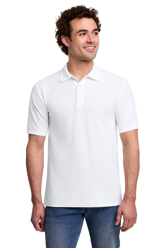 Port & Co KP155 Core Blend Pique Polo in White