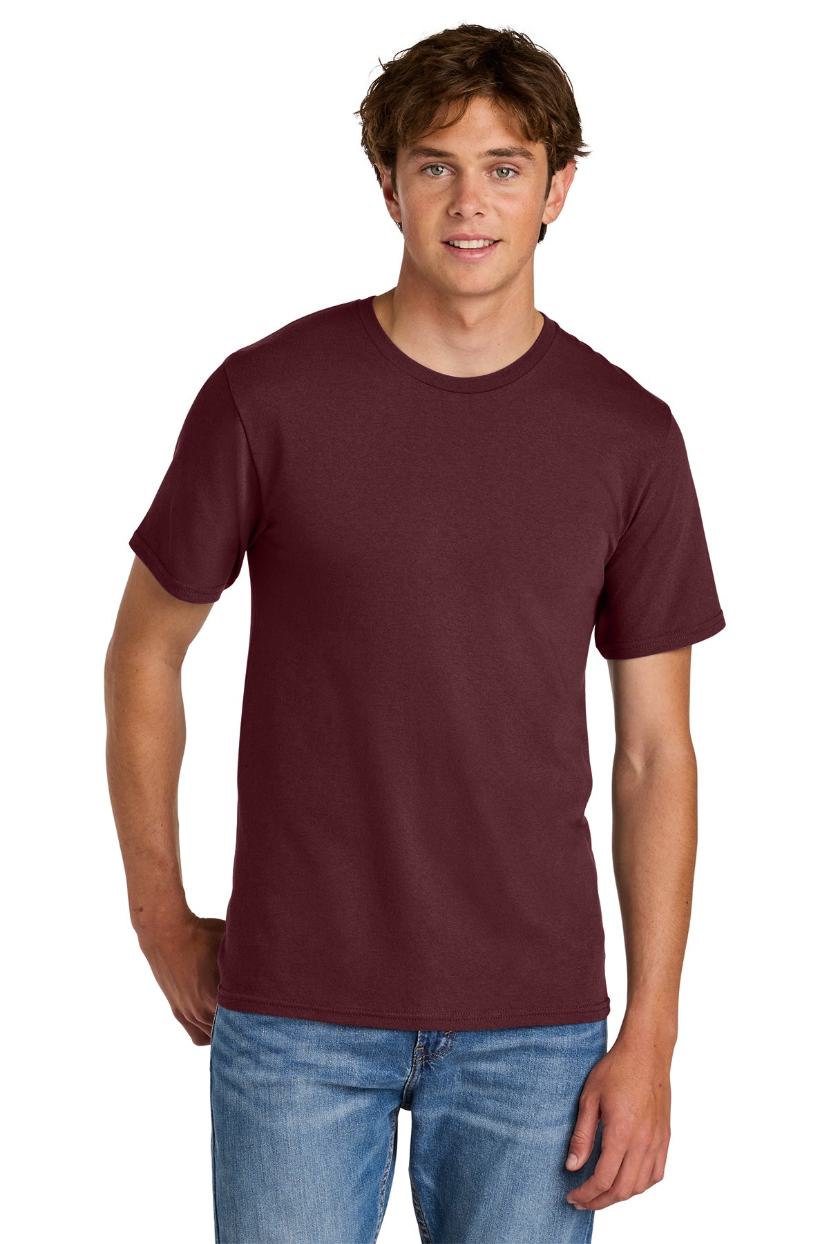 Port & Co PC43 Easy Cotton Tee in Athletic Maroon