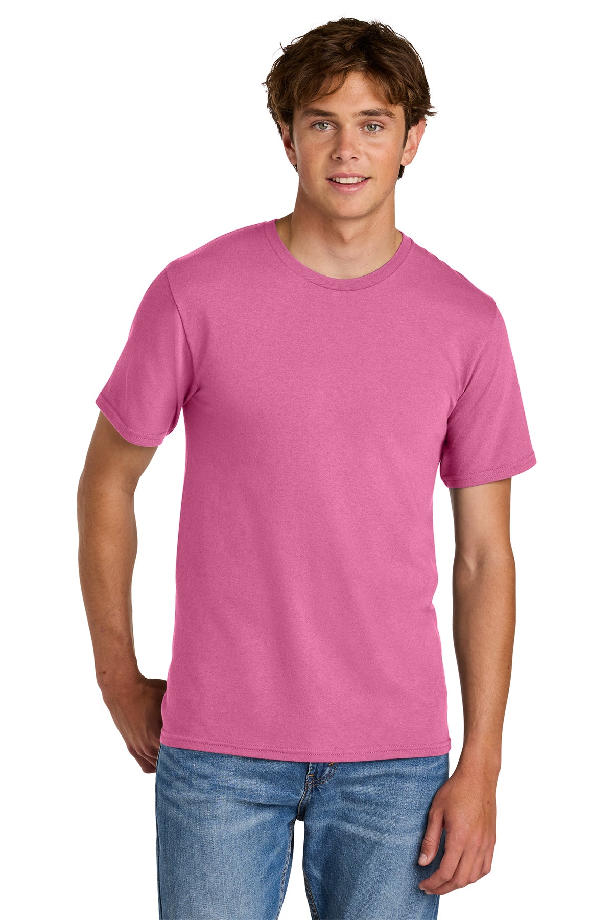 Port & Co® PC43 Easy Cotton Tee - Awareness Pink
