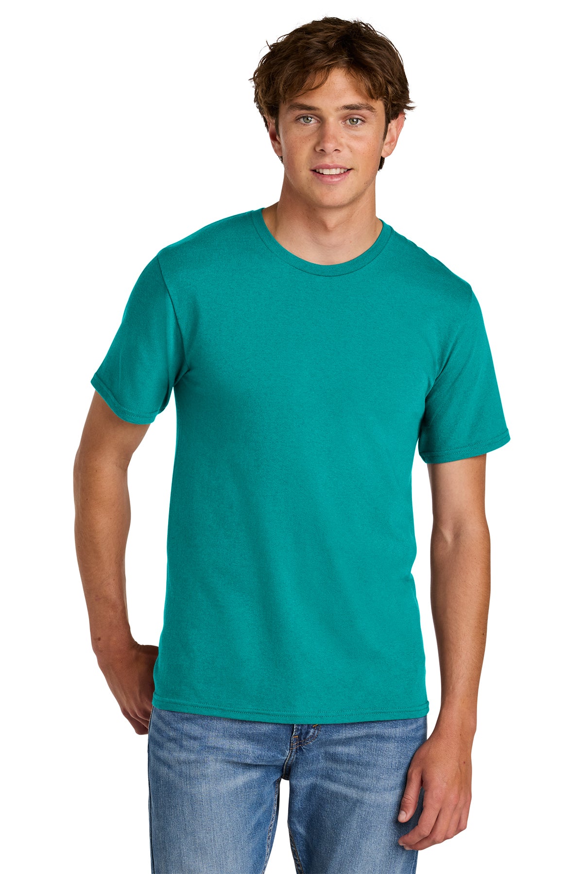 Port & Co® PC43 Easy Cotton Tee - Bright Aqua