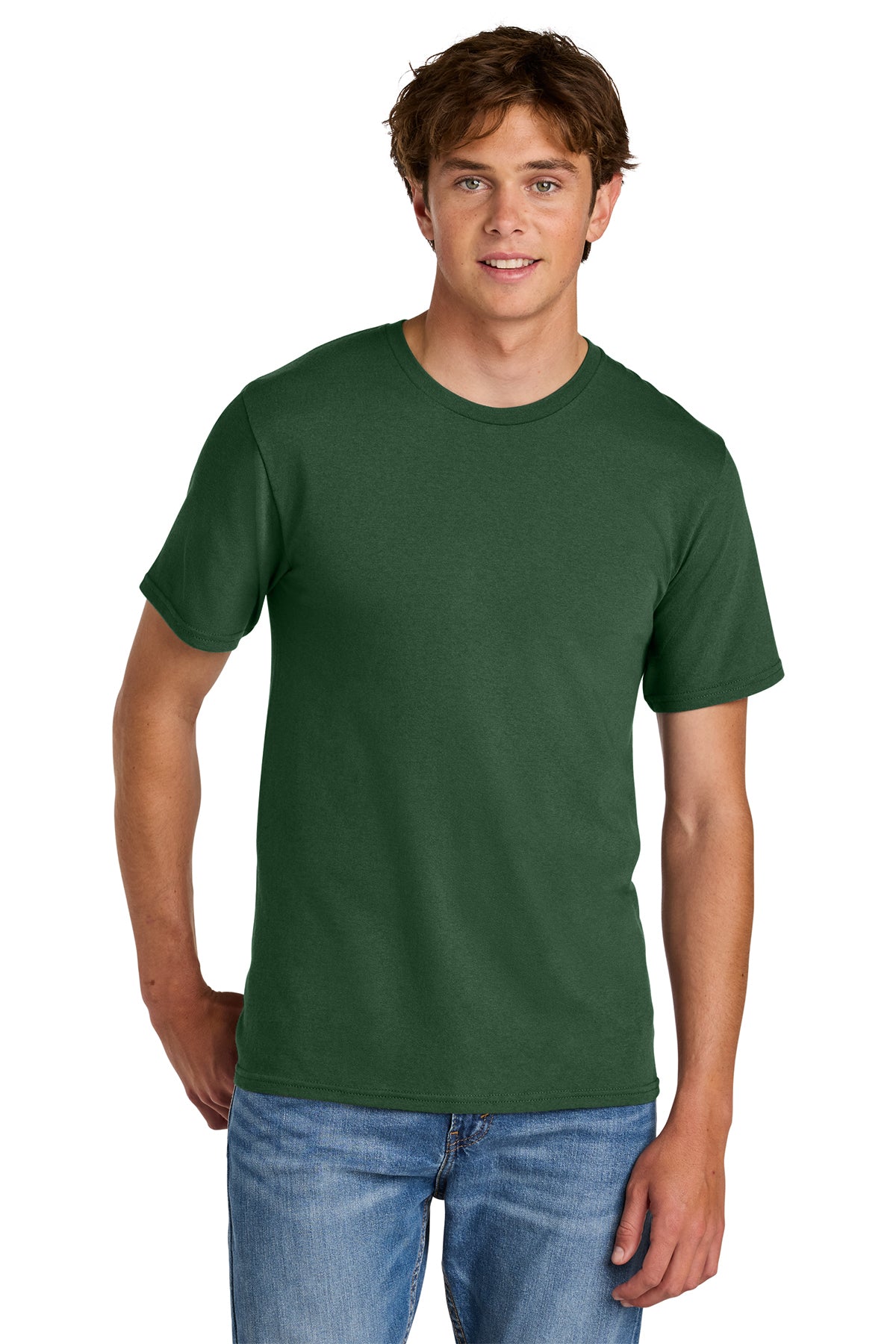 Port & Co PC43 Easy Cotton Tee in Forest Green